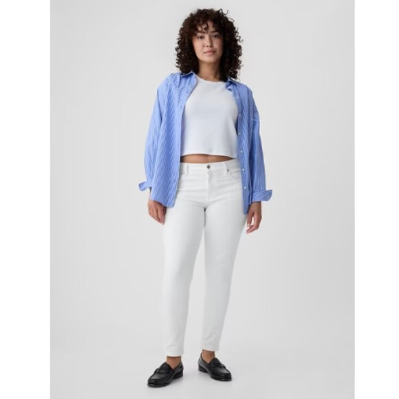 GAP Mid Rise True Skinny Optic White Stretch Jeans Size 33/16 #570471 MSRP $80 - Picture 1 of 10